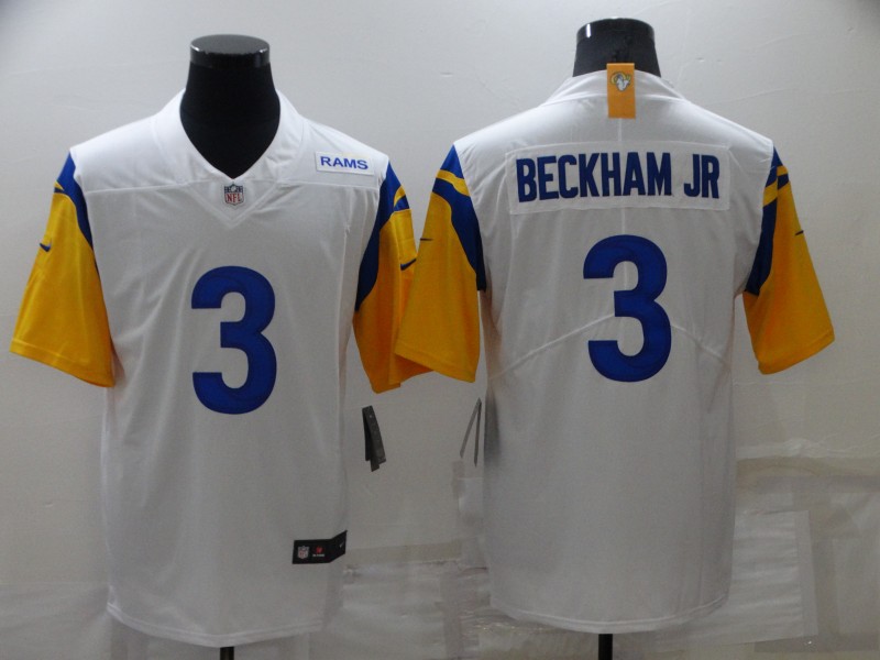 Men's Los Angeles Rams Odell Beckham Jr. #3 White Jersey